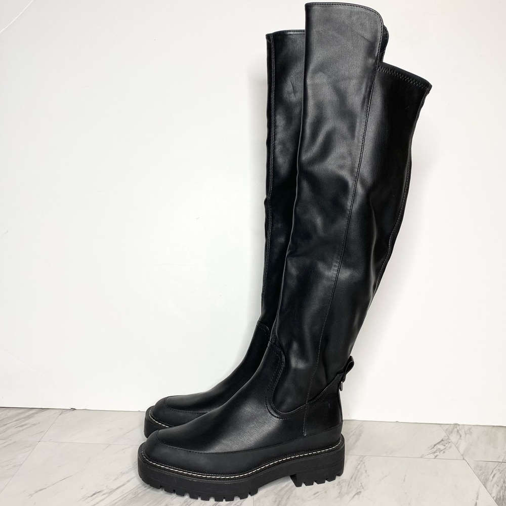 Sam Edelman Lerue Lug Sole Faux Leather High Shaft Boot 8M